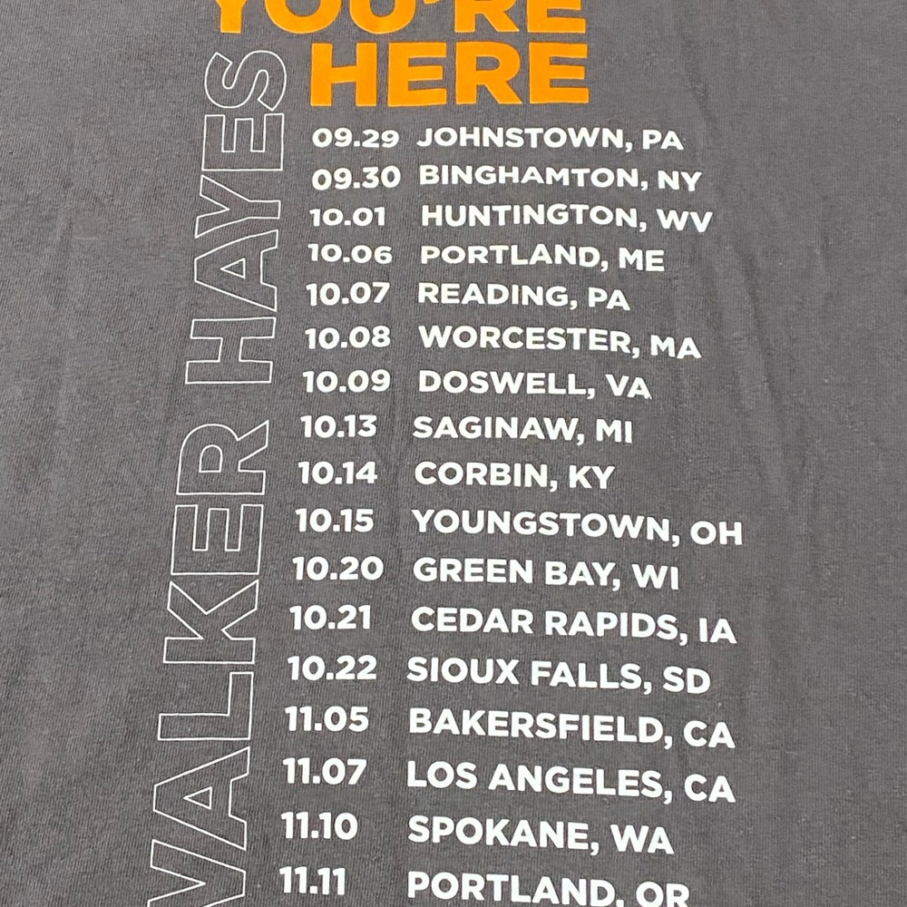 Glad Your Here Walker Hayes Tour Unisex XL Shirt - Picture 6 of 10